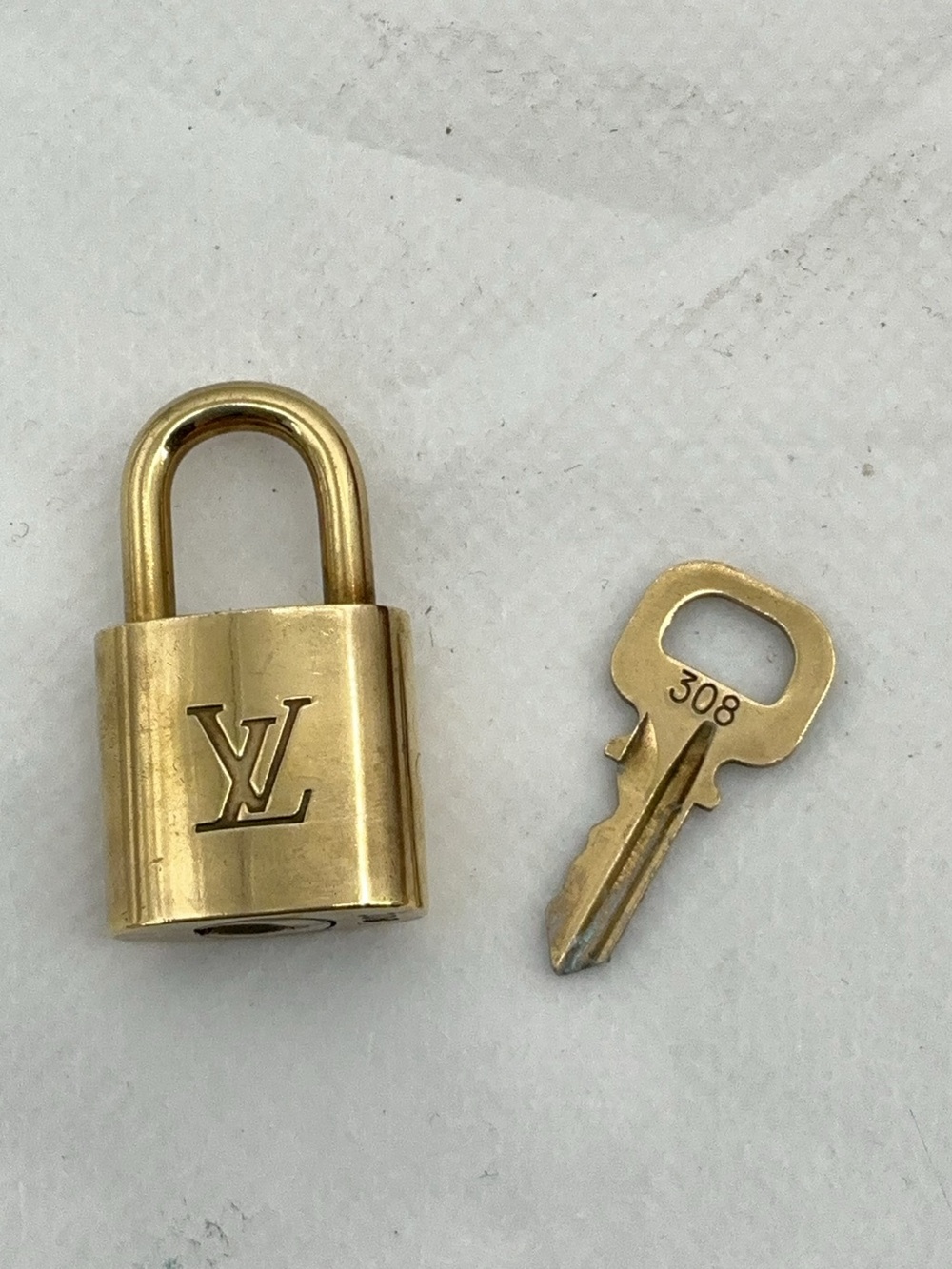 Louis Vuitton Lock & Key #308 Brass Gold Made in France